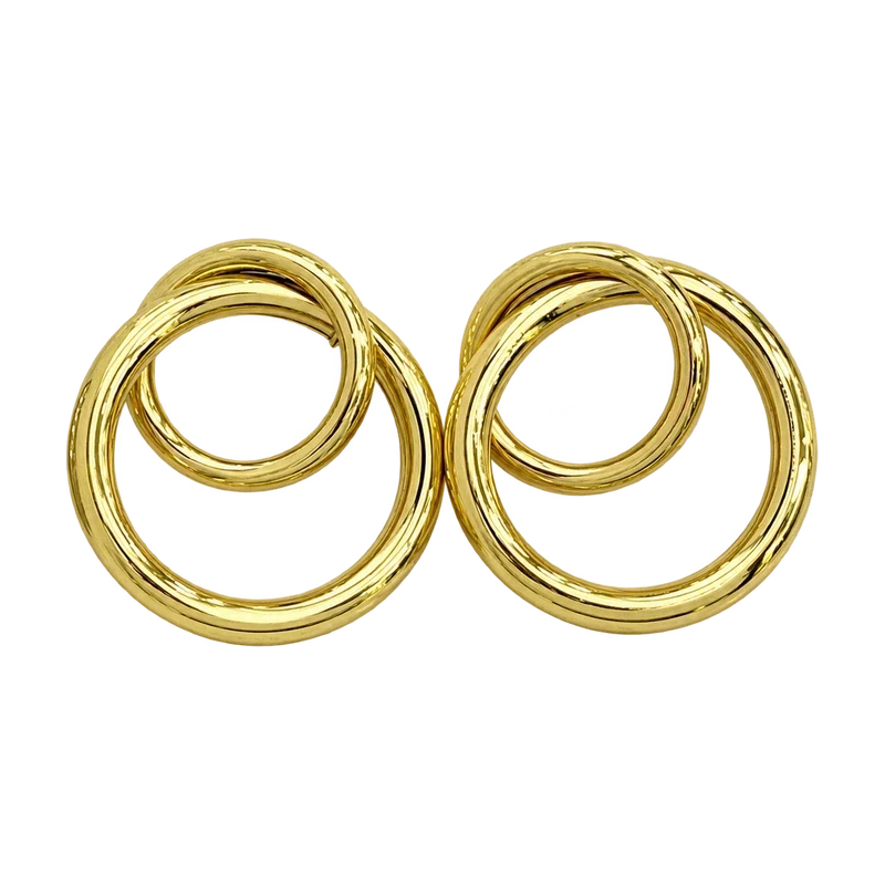 Çift Halkalı Gold Küpe – Parla by Neşe