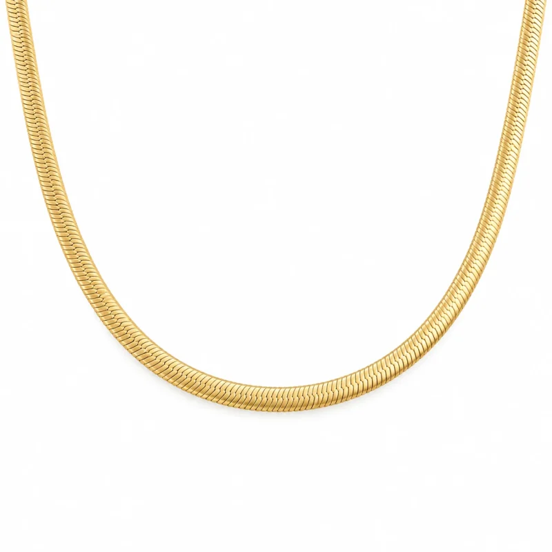 Düz Zincir Kolye – yassı yılan zincir gold kolye