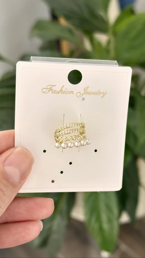 Taşlı ve İncili Sıralı Earcuff
