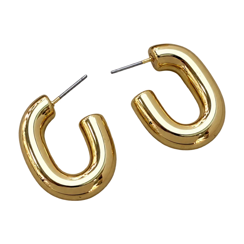 Küçük Boy Kalın Oval Halka Küpe – Parla by Neşe