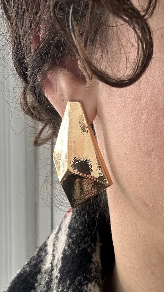 Geometrik Gold Statement Küpe