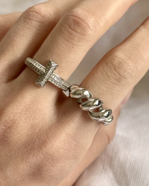 Taşlı Bar Silver Yüzük