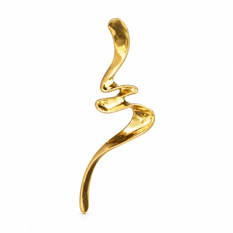 Uzun Küpe – kıvrımlı uzun gold küpe